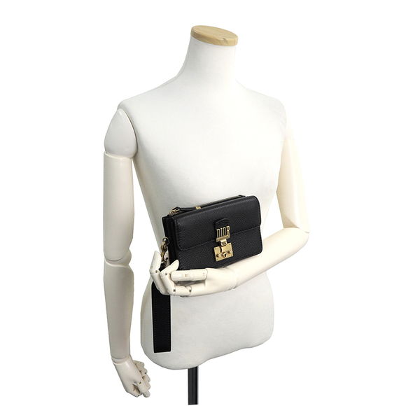 Christian Dior Addict Clutch Bag Leather Black - Picture 7 of 12